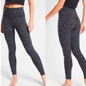 Athleta Black Leopard Print Elation Leggings